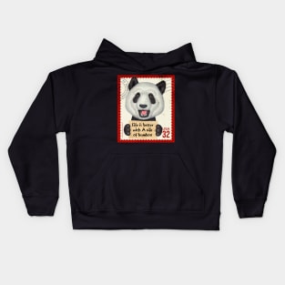 Funny Cute Panda with a side of bamboo Kids Hoodie